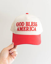 God Bless America Hat Red, Off-White, & Navy